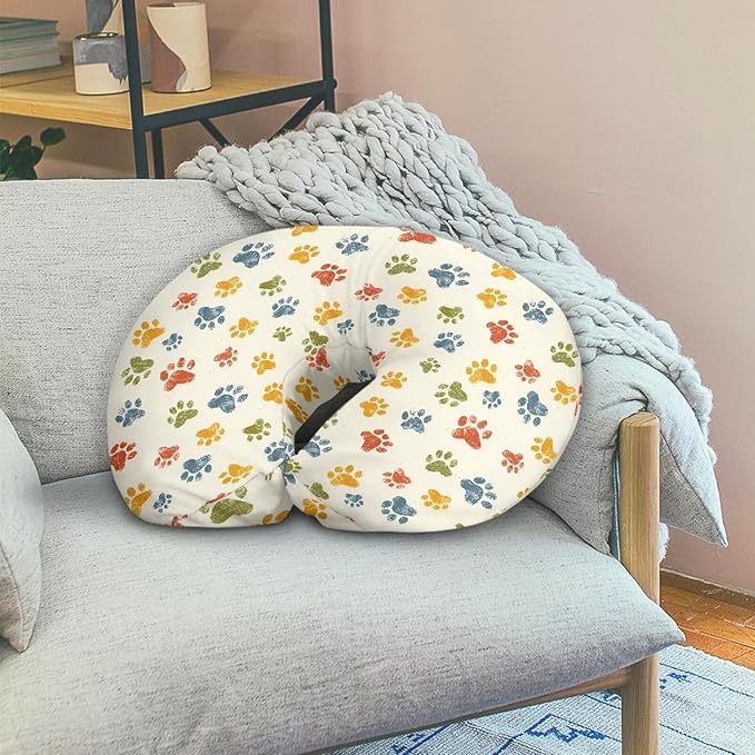 Dog Paws Feeding Pillow Case for Baby Girls and Boys Skin-Friendly Breathable Replacement Nursing Pillow Support Cover with Hidden Zipper for New Parents &