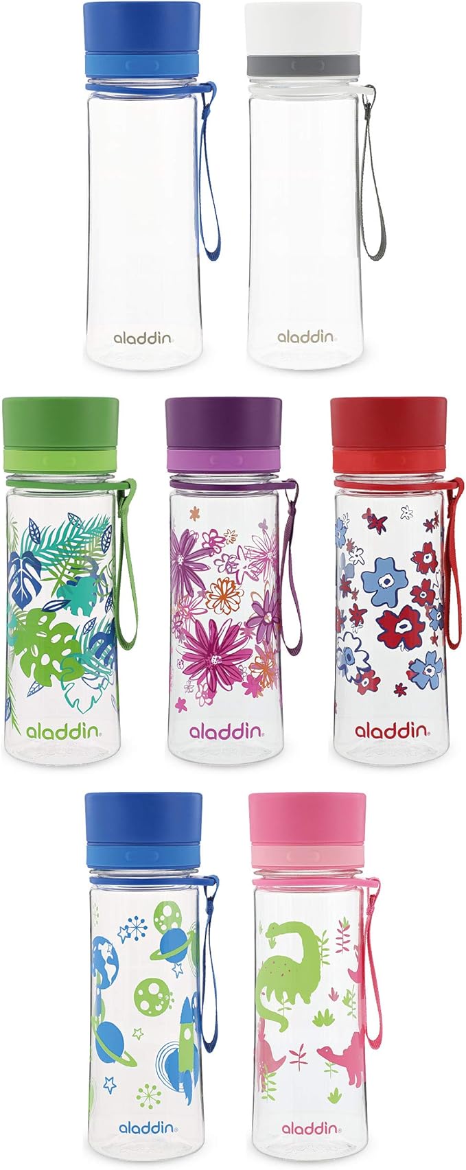 Aladdin My First Aveo Childrens Water Bottle 0.35L Pink Graphics – Leakproof - Wide Opening for Easy Fill - BPA-Free - Kids Water Bottles for School - Stain and Smell Resistant - Dishwasher Safe