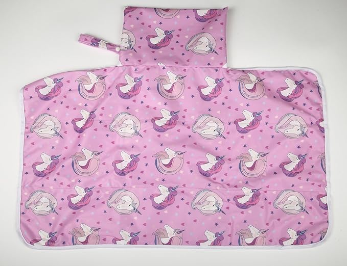 Baby Diaper Changing Mat Pad Portable Foldable Washable Compact Travel (Pink Horse)