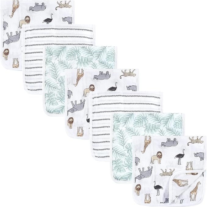 Hudson Baby Unisex Baby Muslin Burp Cloth 7pk