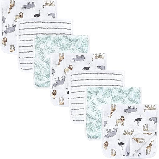 Hudson Baby Unisex Baby Muslin Burp Cloth 7pk