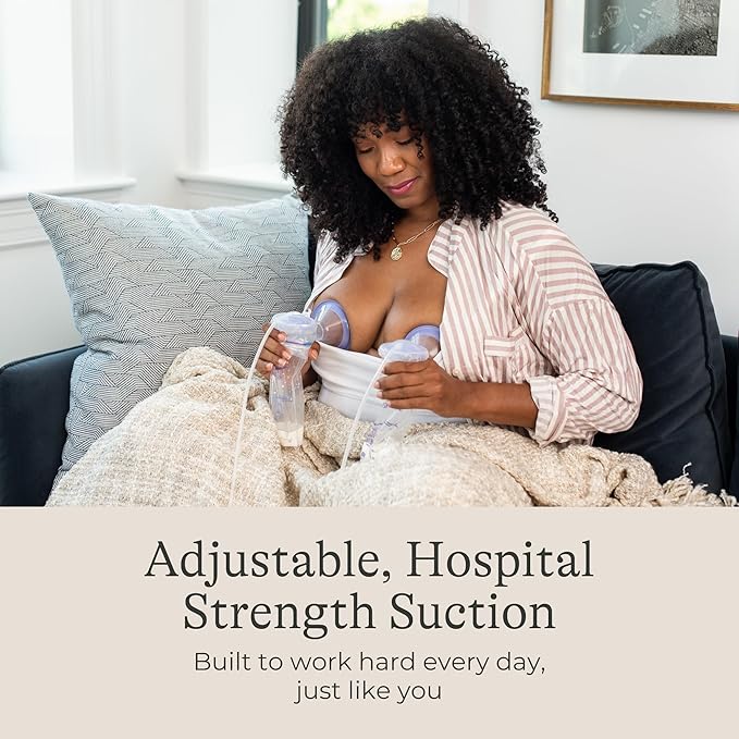 Lansinoh Signature Pro Portable Double Electric Breast Pump with LCD Screen | 3 Power Modes, 25mm Flanges, 2 Bottles, 1 Slow Flow Nipple, & Carry Bag