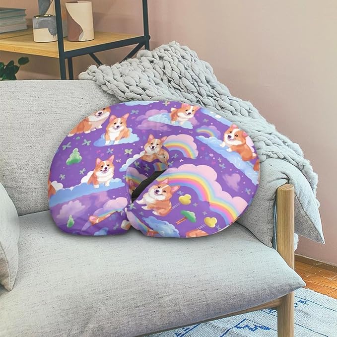 Rainbow Corgi Nursing Pillow Case 1 Pack for Breastfeeding Pillow Nursing Covers Pillow Slipcover Pillowcase Stretchy Comfortable Breast Feeding Pillow Slipcover Cover Only