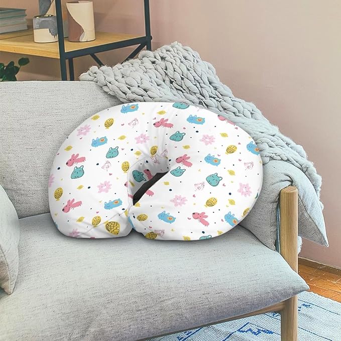 Cartoon Animals Nursing Pillow Cover for Baby Boys & Girls Nursing Pillow Slipcovers for Breastfeeding Moms Fits The Original Support Pillow