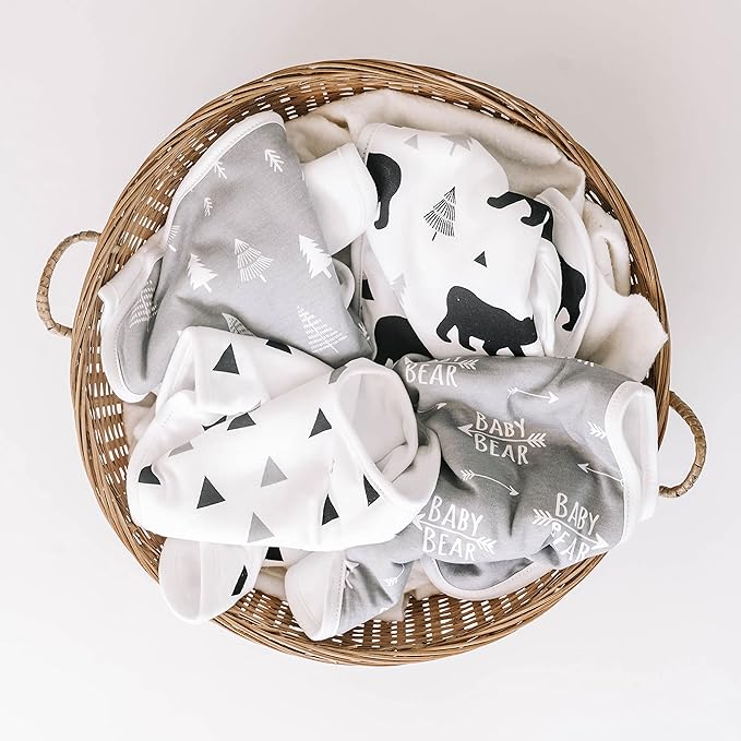 Organic Burp Cloths for Baby Boys and Girls with Bag - XLarge Absorbent Burping Clothes, Newborn Towel, Milk Spit Up Rags, Burpy Cloth Bib for Unisex, Boy, Girl, Baby Bear Woodland, 4 Pack