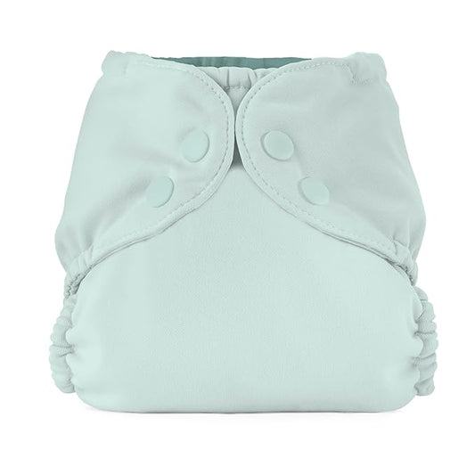 Esembly Cloth Diaper Cover - Reusable Swim Diaper, Waterproof, Breathable - Adjustable Outer Layer Over Absorbent Inner for Blowout Protection - Mist, Size 1 (7-17lbs)
