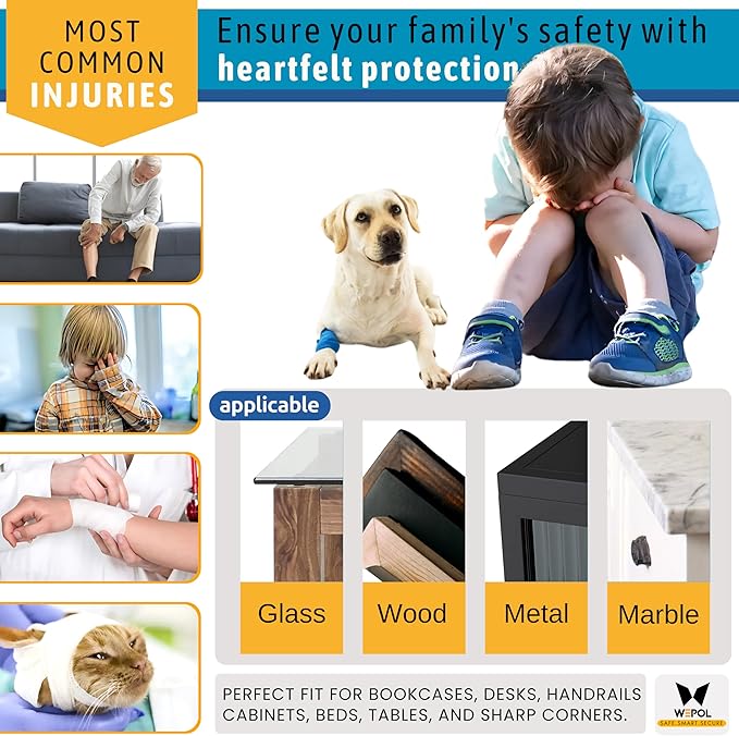 Soft Foam Corner Protectors for Baby, Bed Frame Corner Guards, Sharp Edge Desk Furniture Safety Cover Bumpers for Kids, 3M Adhesive Pre-Taped Rubber Padding Cushion (Gray, 12 Pack)
