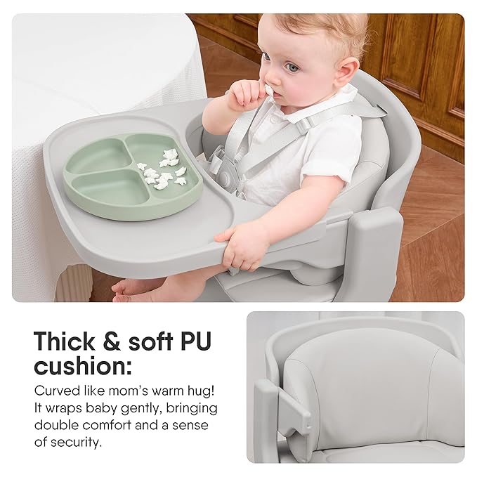 Obee Odee Full-Body Washable Baby High Chair with Soft Cushion, Adjustable for 6 Months to 220 Lb - Multifunctional and Convertible High Chairs for Babies and Toddlers -Portable and Easy Operation