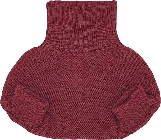 EcoAble Merino Wool Diaper Cover – Organic Overnight Knit Cover | Breathable Natural Fiber | Ideal for Fitted Cloth Diapers (EU86-92, Burgundy)