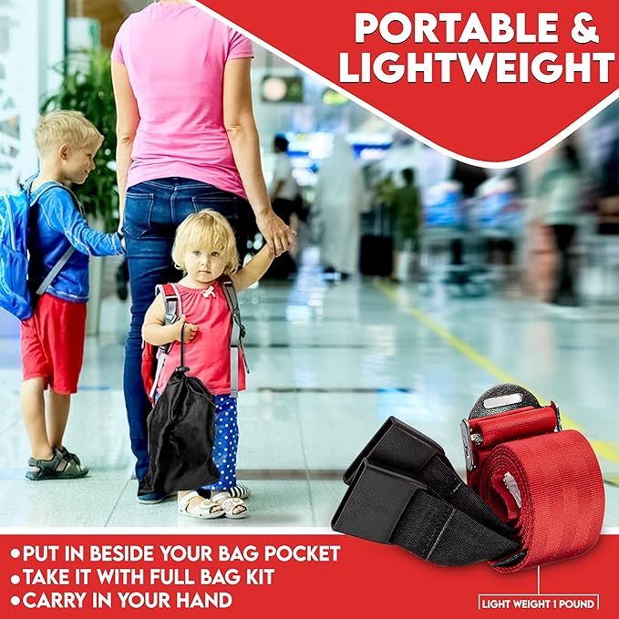Child Airplane Safety Travel Harness, Upgraded with Metal Buckle, The Safety Restraint System Will Protect Your Child from the unsuspected. - Airplane Kid Travel Accessories for Aviation Travel Use