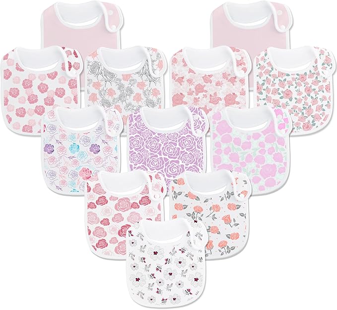 Baby Bibs Soft and Absorbent Organic Cotton Bandana Drool Bibs Set for Boys Girls Newborn 0-36 Months