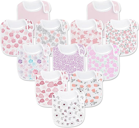 Baby Bibs Soft and Absorbent Organic Cotton Bandana Drool Bibs Set for Boys Girls Newborn 0-36 Months