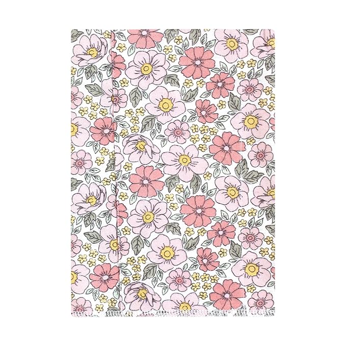 Hudson Baby Unisex Baby Flannel Burp Cloth 7pk, Pink Yellow Pretty Floral, One Size