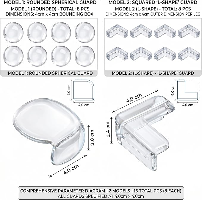 Extra Large & Ultra-Safe Baby Corner Protector Guards - 16-Piece Transparent Table Corner Protectors for Furniture, Super Strong Adhesive, Easy to Install Child Safety Set