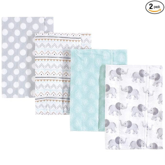 Hudson Baby Unisex Baby Cotton Flannel Burp Cloths, Gray Elephant, One Size