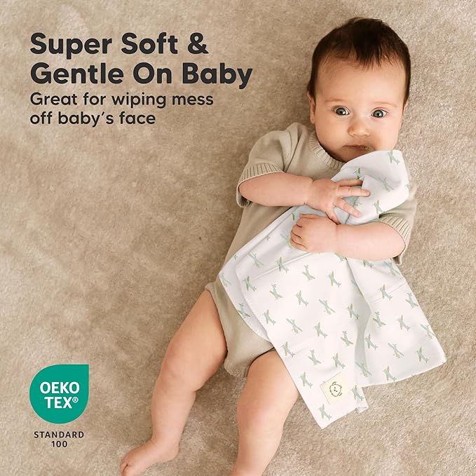 Organic Burp Cloths Baby Boy, Girl - 6-Pack Large 100% Cotton Burping Cloths for Babies, Spit Up Rags, Super Absorbent, Ultra Soft Newborn Rag, Gender Neutral, Machine Washable, Durable (Vessels)