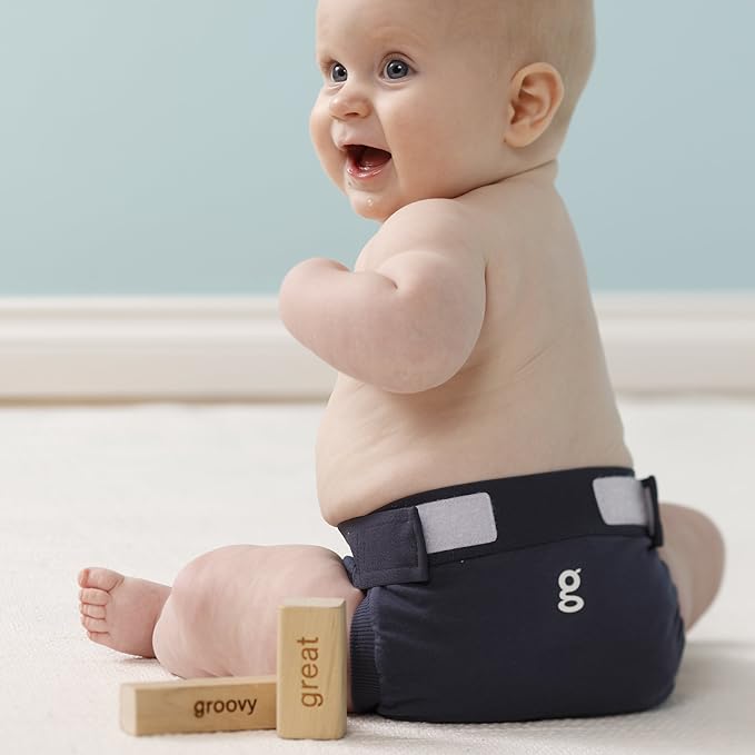 gDiapers Little gPant Diaper Covers, Galley Blue, Large
