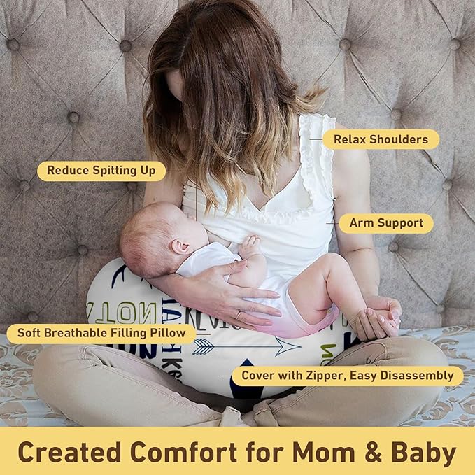 Dyoart Baby Nursing Pillow Cover-Personalized Gifts,Soft Snug Fits On Infant Boys Girls,Custom,Breathable,Feeding Position Support,Deer(one Size)
