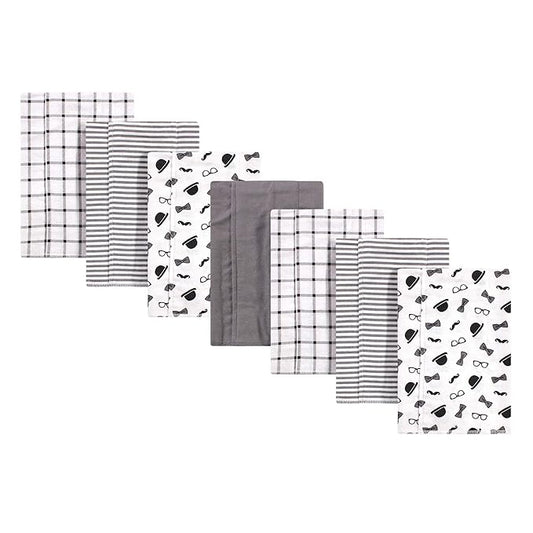 Little Treasure Unisex Baby Cotton Flannel Burp Cloths, Gentleman 7-Pack, One Size