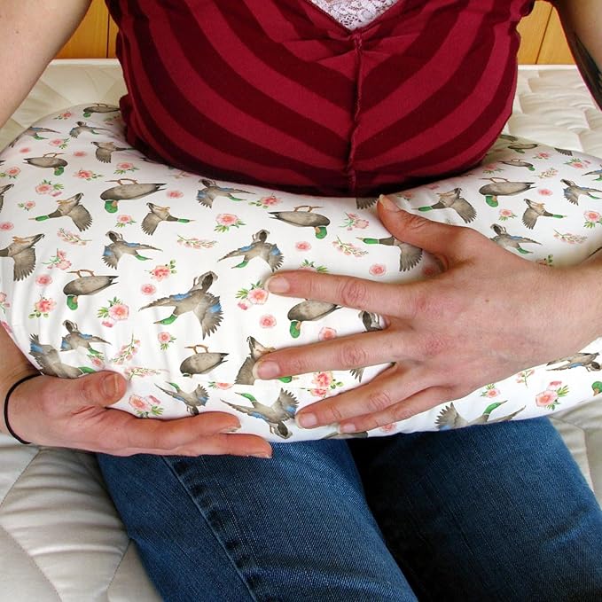 Mallard Ducks Boho Floral Baby Nursing Pillow Covers for Boy Girl Green Duck Spring Nursery Pillowcase for Breastfeeding Pillows Wild Duck Hunting Soft Stretchy Slipcovers for Newborn Infant