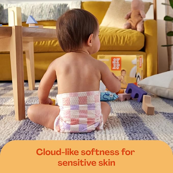 Hello Bello Premium Diapers Size 2, Love Checks Design, Super Value Pack (185 Count)