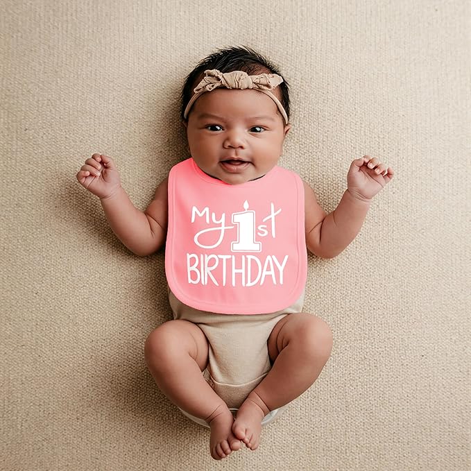 Aiden's Corner Handmade Cute Baby Boy Girl First Birthday Smash Cake Bibs My 1st Birthday Bib