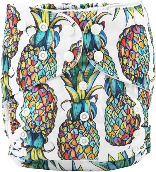 2 to 7 Years Old Junior Big Cloth Diaper,Nappy,Pocket Reusable Washable,Baby Kids Toddler (Pineapple)