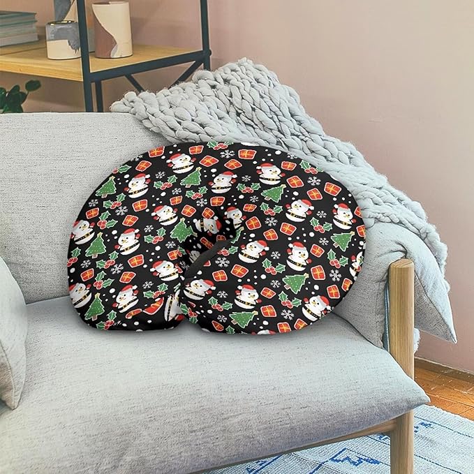 Cartoon Santa Claus and Tree Nursing Pillow Cover Slipcover for Breastfeeding Pillows, Soft and Stretchy Safely Breastfeeding Pillow Cover Baby Essentials Christmas Decor