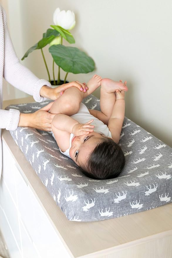 Copper Pearl Premium Knit Changing Pad Cover Soft, Stylish, and Universal Fit for All Standard Diaper Changing Pads, Trendy Design Changing Pad Covers, Scout