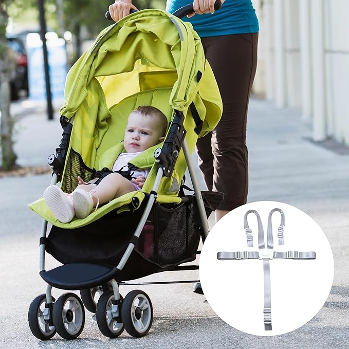Universal 5-Point Harness Replacement Straps - Adjustable, Washable Safety Belt Compatible with High Chairs & Strollers, Secure Baby & Toddler Seating