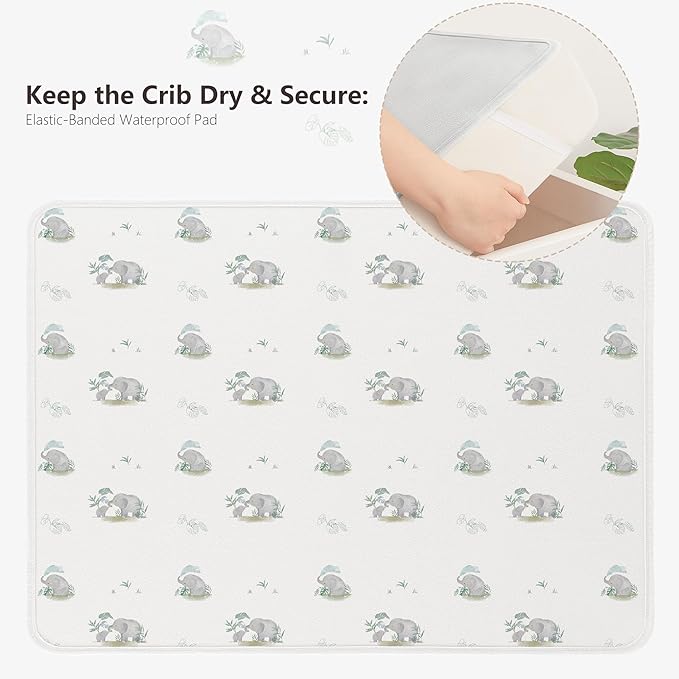 Diaper Changing Pad Travel Portable Changing Pad for Baby 2 Pack Absorbent Changing Pad for Diaper Bag, 35 * 29.5 inch Baby Changing Mat Newborn Baby Essentials - Gray&Elephant