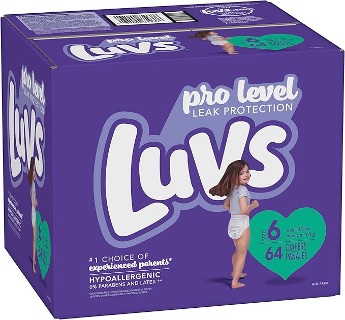 Luvs Diapers - Size 6, 64 Count, Paw Patrol Disposable Baby Diapers