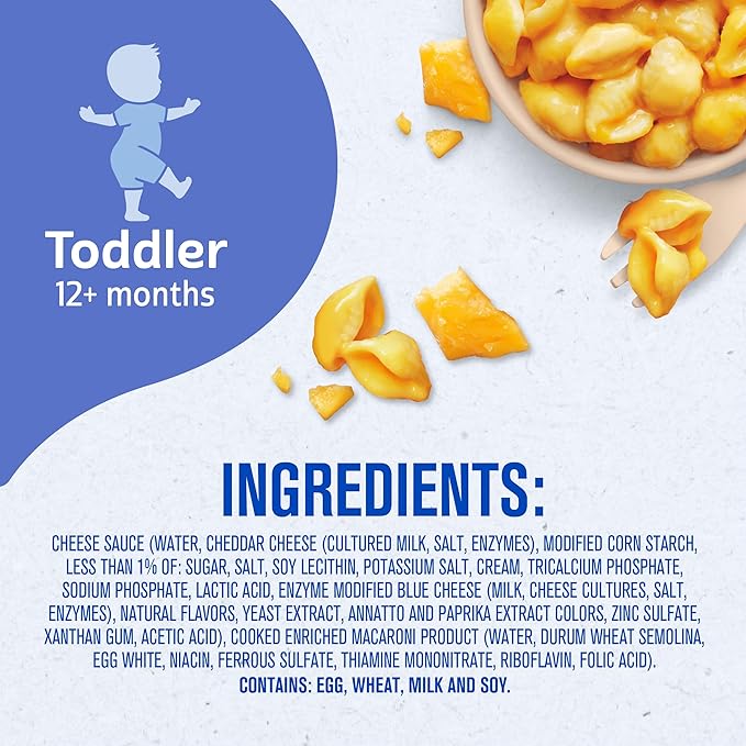 Gerber Toddler Food, Pasta Shells & Cheese, Mealtime for Toddler, 6PK