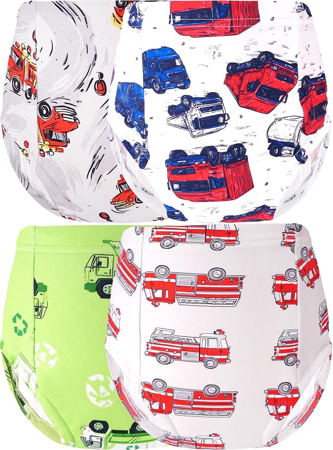 Boys Potty Training Underwear Pee Pants Cotton Absorbent Leak Resistant 4-Pack For Toddler 2t 3t 4t 5t 6 7 8 10