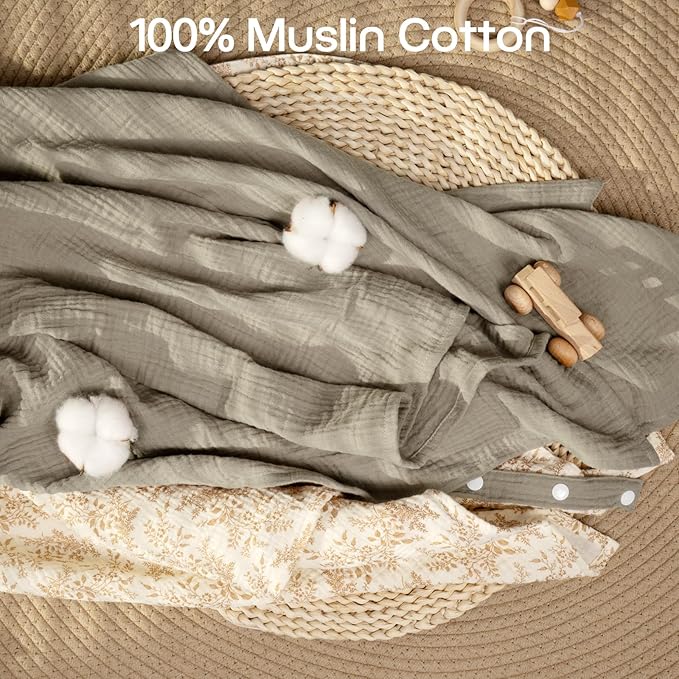 MEXXI Muslin Nursing Cover for Breastfeeding, Breathable Breastfeeding Cover for Women, Lightweight Nursing Blanket with Arch Neckline