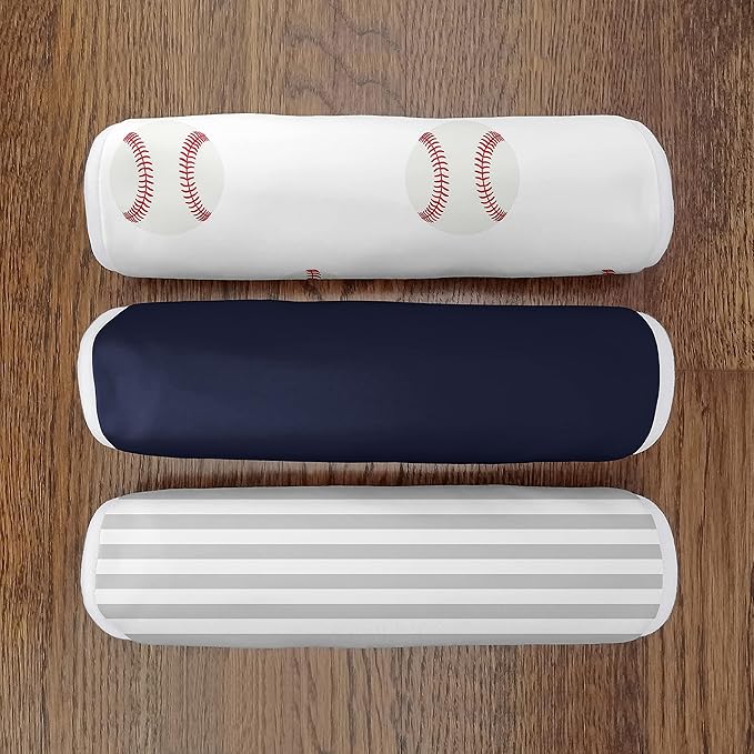 Sweet Jojo Designs Baseball Sports Baby Boy Absorbent Burp Cloths for Infant Newborn - Red and White Americana - 3 Pack Set of Dribble Drool Cloths