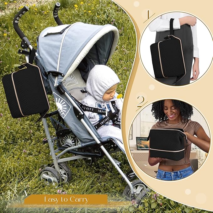 Fasrom Wearable Breast Pump Bag Compatible with Momcozy, Medela and Elvie Pumps, Double Layer Pump Carrying Case with Waterproof Mat and Insulated Pockets for Working Moms, Black (Bag Only)