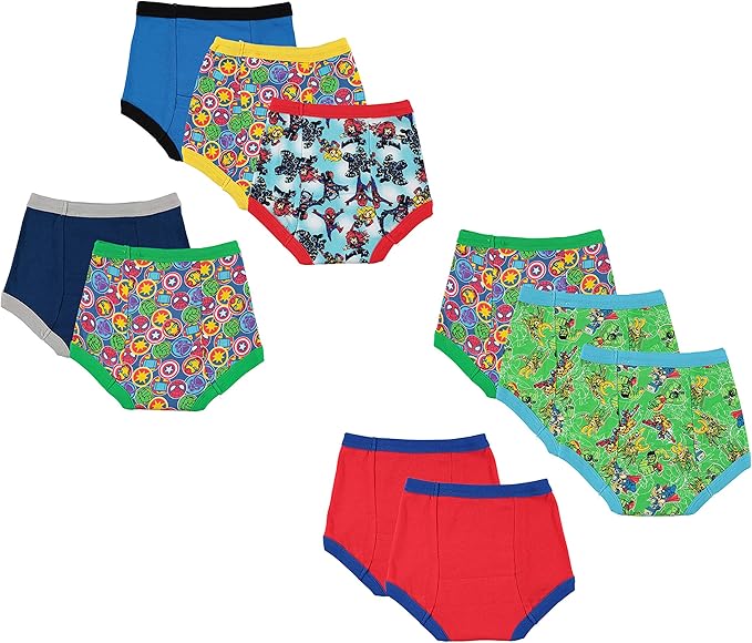 Marvel Unisex Baby Superhero 7PK-10PK Potty Training Pants with Success Chart & Stickers with Spiderman, Hulk & More