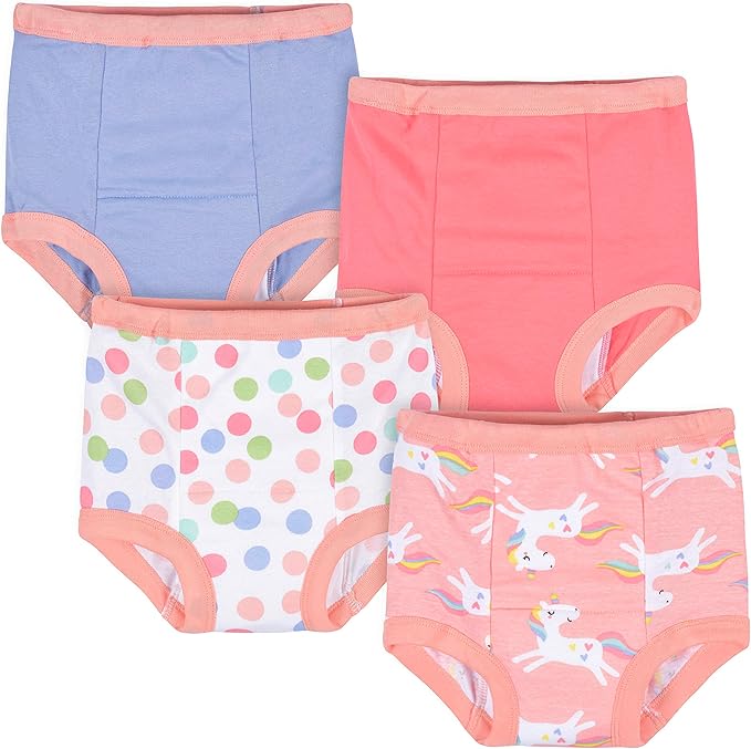 Gerber baby-girls Infant Toddler 4 Pack Potty Training Pants Underwear