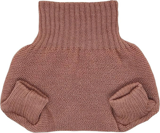 EcoAble Merino Wool Diaper Cover – Organic Overnight Knit Cover | Breathable Natural Fiber | Ideal for Fitted Cloth Diapers (EU98-104, Rose)