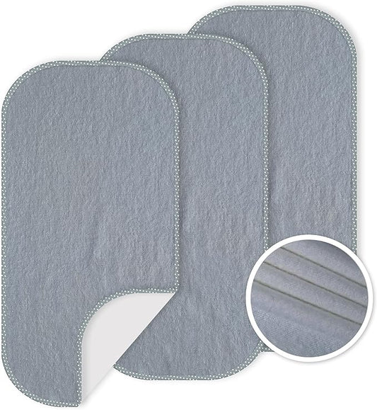 Baby Waterproof Changing Pad Liners (3 Pack) - Washable Reusable Changing Table Cover Liners Double, Portable Diaper Pads, Grey