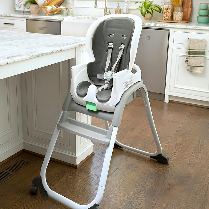 Ingenuity Full Course SmartClean 6-in-1 High Chair – SmartClean EVA Foam, 5 Point Safety Harness, 2 Dishwasher Safe Trays – Slate