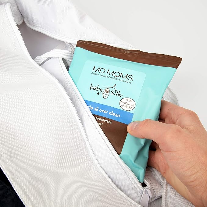 Baby Wipes by MD Moms (12 ct Travel Pouch) – Sensitive Eczema Approved Hypoallergenic Cleansing Towelettes for Sensitive Skin- 12 Towels in All- Keep Clean Wipes for on the Go Travel Use