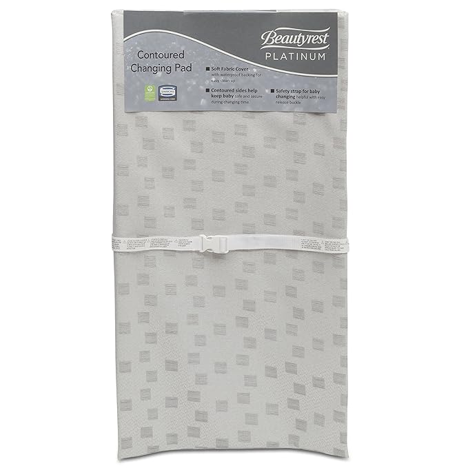 Beautyrest Platinum Waterproof Premium Diaper Changing Pad - Soft Changing Pad for Infants - Ultimate Waterproof Protection & Comfort - Perfect Baby Changing Pad for Daily Use, White
