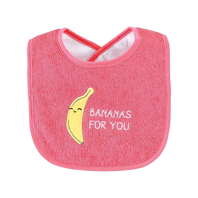 Hudson Baby Unisex Baby Cotton Terry Drooler Bibs with Fiber Filling, Fruits, One Size