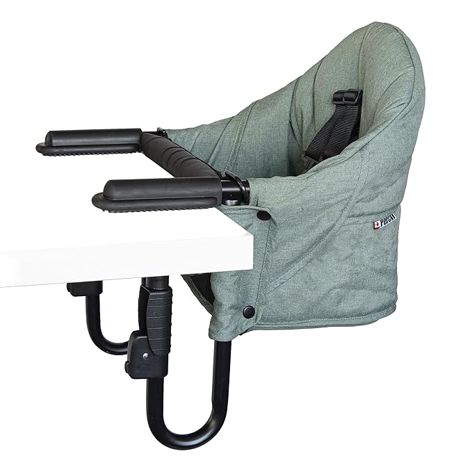 guzzie+Guss Perch Hook On High Chair – Portable Clip On Table Chair for Baby & Toddler | Travel High Chair for Restaurants, Picnics, Camping, Beach, Vacation | Boys & Girls 4M+ | Forest Green