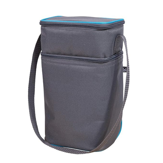 J.L. Childress Six Bottle Breast Milk Cooler Travel Bag - Insulated Baby Bottle Storage Bag, Portable Organizer Pack for Breast Milk, Use for Daycare or On The Go - Black Stripe