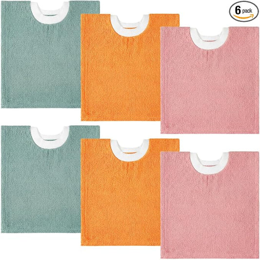 Foaincore 6 Pcs Pullover Baby Bibs Cotton Terry Toddler Absorbent Infant for Feeding and Drooling Towel Bib (Multi Colors)