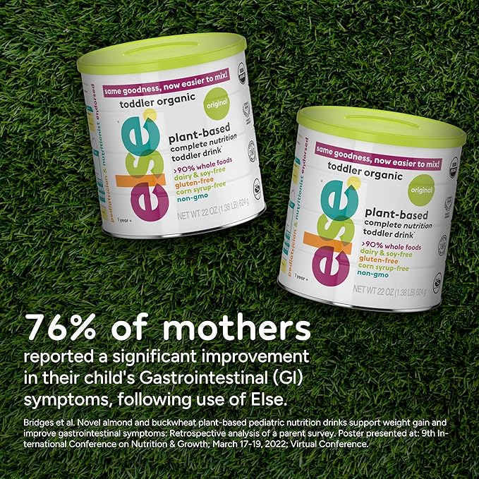 Else Nutrition Organic Toddler Formula, Plant-Based Original Nutritional Drink 12–36 Months Dairy & Soy Free, Supports Immunity & Balanced Growth, 20+ Essential Vitamins | Made in US (22oz, Pack of 1)