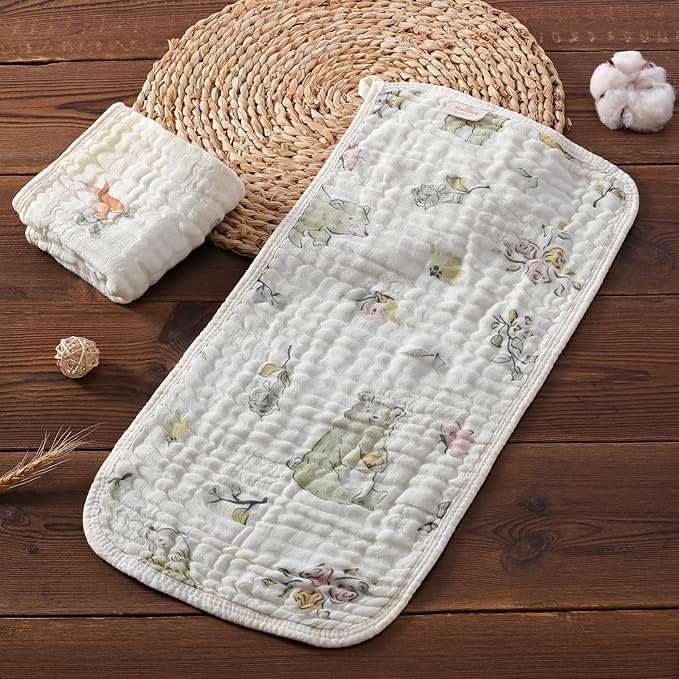 Ultra-Soft & Absorbent Muslin Baby Burp Cloths - 6-Pack, 20x10 Inches - Ideal for Gentle Burping Sessions with Baby Boys & Girls, Unisex Design, Perfect